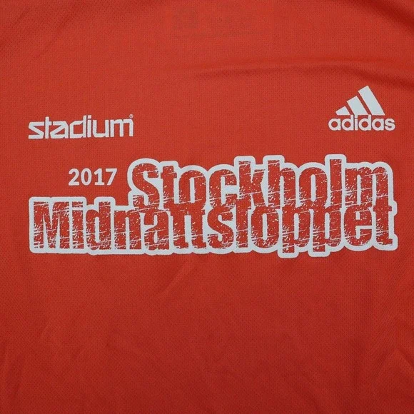 Adidas Shirt Womens M Orange Short Sleeve Crew Neck Logo Pullover Running Top - Picture 2 of 16